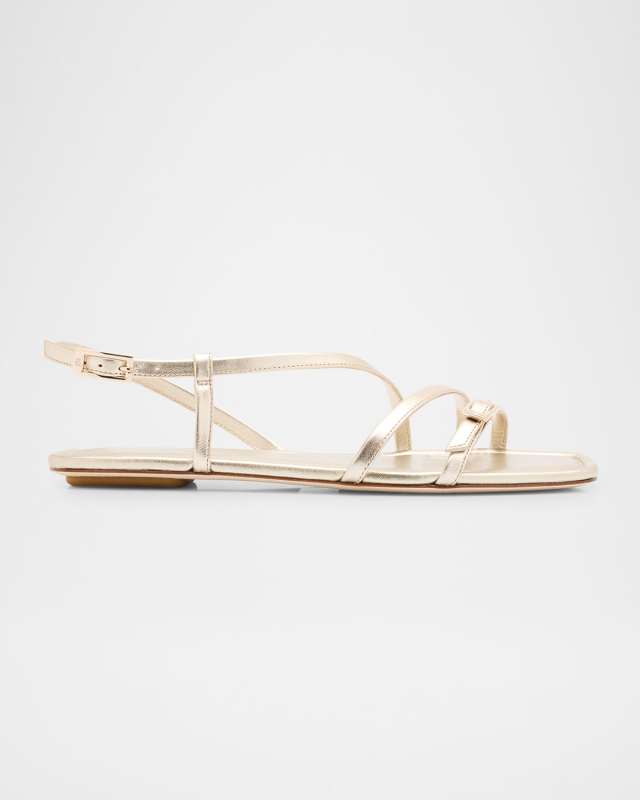 Georgie Metallic Strappy Flat Sandals